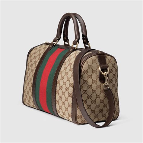 gucci vintage web original gg canvas boston bag red|old style vintage Gucci bag.